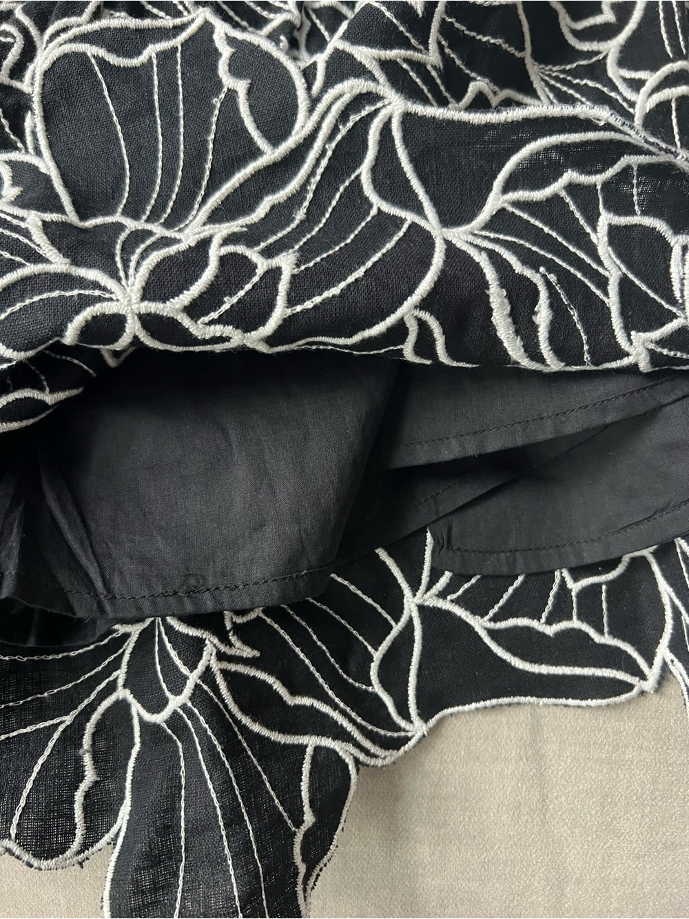 Anthropologie The Somerset Embroidered Linen Cotton Shorts in Black/White Size S - Picture 9 of 13